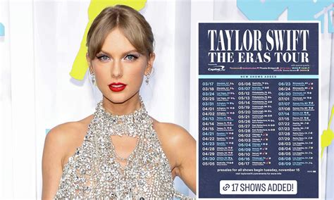 Taylor Swift Announces International Eras Tour Dates in Europe, Asia & Australia. "I can't wait to see so many of you," the pop …